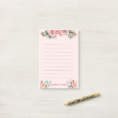 Waterverf Flowers Post-it® Notes (Op bureau)