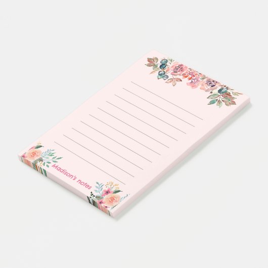 Waterverf Flowers Post-it® Notes (Schuin)