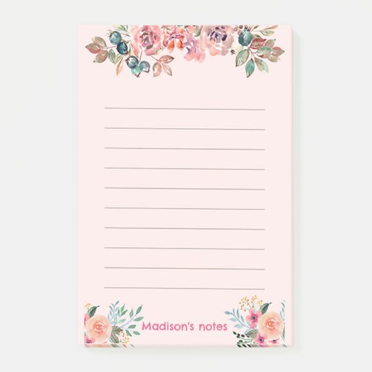 Waterverf Flowers Post-it® Notes (Voorkant)