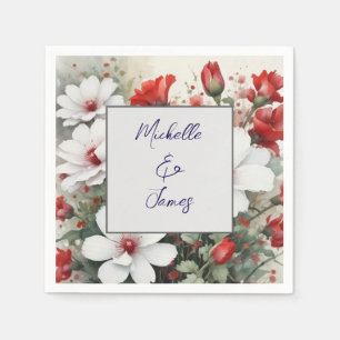Waterverf Flowers Professioneel Trendy Modern Servet