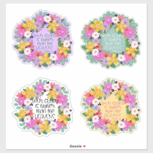 Waterverf Flowers Psalms Quottes  Sticker (Vel)