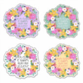 Waterverf Flowers Psalms Quottes  Sticker (Voorkant)