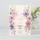 Waterverf Flowers Royal Wedding Kaart (Staand voorkant)