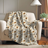 Waterverf Flowers Sherpa Deken