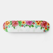Waterverf Flowers Skateboard (Horizontaal)