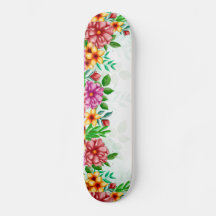Waterverf Flowers Skateboard