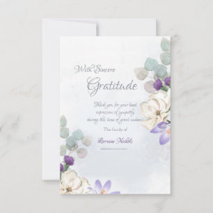 Waterverf Flowers Sympathy Thank You Card Bedankkaart