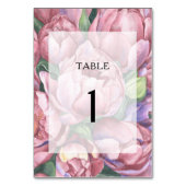 Waterverf  Flowers - Trouwtafel nummer Kaart (Achterkant)