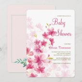 Waterverf Flowers Uitnodiging (Voorkant / Achterkant)