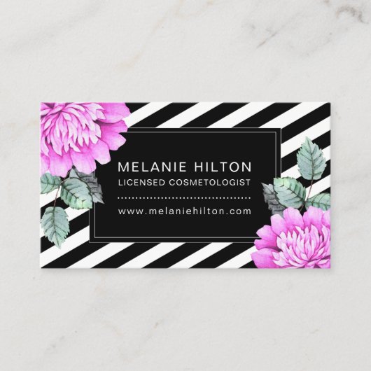 Waterverf Flowers Visitekaartjes (Voorkant)