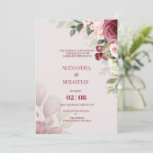 Waterverf Flowers Weddenschap Kaart (Staand voorkant)