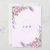 Waterverf Flowers Wedding Invitation Card (Achterkant)