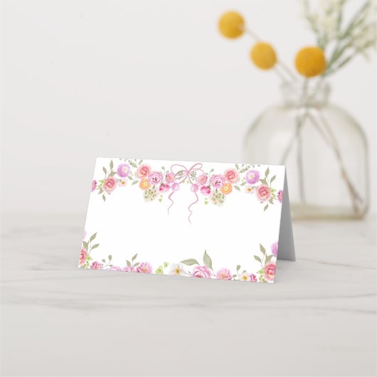 Waterverf Flowers Wildflower Pink Bow (Voorkant)