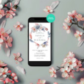 Waterverf fluisteren Blooms Lijst bruiloft Kaart