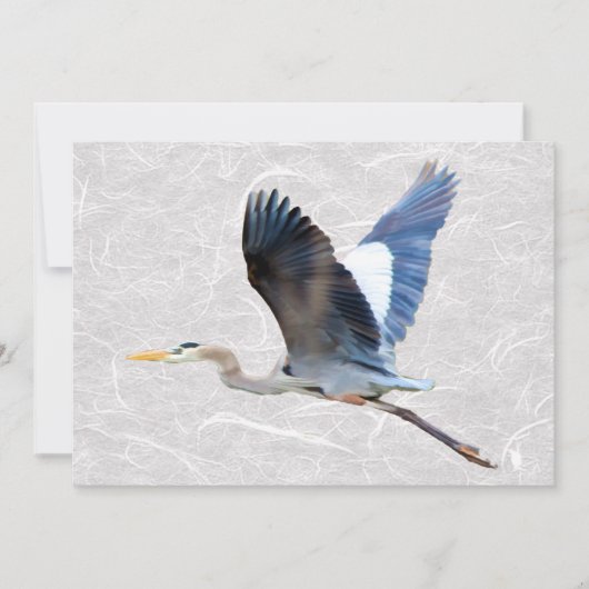 Waterverf Flying Blue Heron Kaart (Voorkant)
