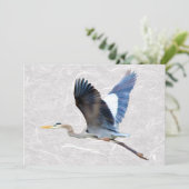 Waterverf Flying Blue Heron Kaart (Staand voorkant)
