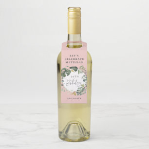 Waterverf foliage 30e verjaardag decor flessenhanger