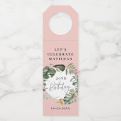 Waterverf foliage 30e verjaardag decor flessenhanger (Voorkant)