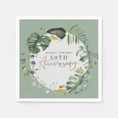 Waterverf foliage 50e bruiloft servet (Voorkant)