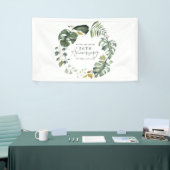 Waterverf foliage 50e bruiloft spandoek (Beurs)