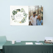 Waterverf foliage 50e bruiloft spandoek (Beurs)
