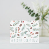 Waterverf Foliage Botanische CUSTOM Christmas Briefkaart (Staand voorkant)