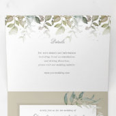 waterverf foliage botanische groen drieluik uitnodiging (Binnenzijde eerst)