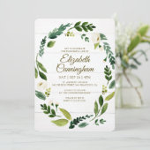 Waterverf Foliage Greenery Memorial Kaart (Staand voorkant)