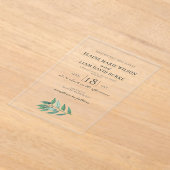Waterverf Foliage Greenery Wedding Acryl Uitnodigingen (Laagn)