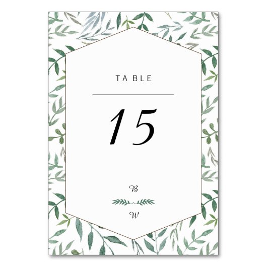 Waterverf Foliage Greenery Wedding Kaart (Voorkant)