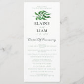 Waterverf Foliage Greenery Wedding Programs Programma (Voorkant)