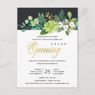 WATERVERF FOLIAGE LIJST GRAND OPENING CEREMONY BRIEFKAART