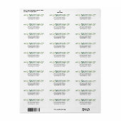 Waterverf Foliage Return-adres Etiket (Full Sheet)