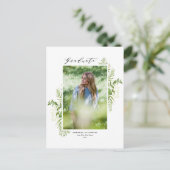 Waterverf Foliage Verticale foto-Afstuderen Aankondigingskaart (Staand voorkant)