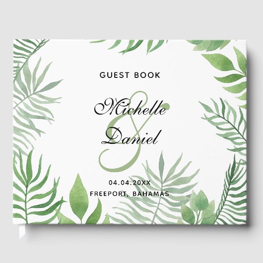 Waterverf Foliage Wedding Gastenboek (Voorkant)
