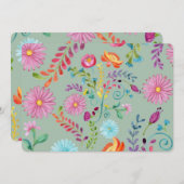 Waterverf Folk Flowers - (Voorkant / Achterkant)