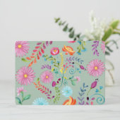 Waterverf Folk Flowers - (Staand voorkant)