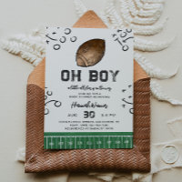 Waterverf Football Baby shower Uitnodiging