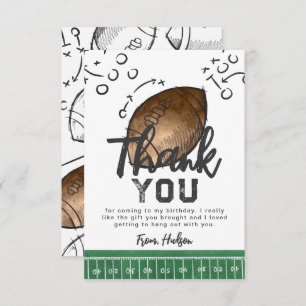 Waterverf Football dank u kaart