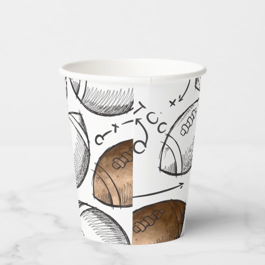 Waterverf Football Party Cups Papieren Bekers (Rechts)