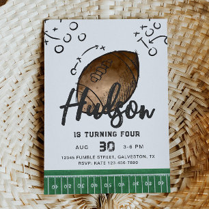 Waterverf Football Verjaardagsuitnodiging Kaart