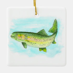 Waterverf forel Ornament