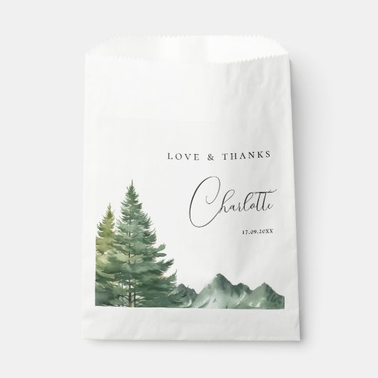 Waterverf Forest Adventure Baby shower Bedankzakje (Voorkant)