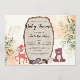 Waterverf Forest Baby shower Kaart
