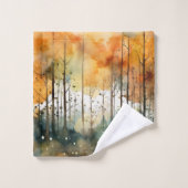 Waterverf Forest Boho Monogram Bad Handdoek (Wasdoekje)