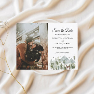 Waterverf Forest   Bomen en bier Aankondigingskaart