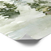 Waterverf Forest | Bomen en bier Poster (Hoek)