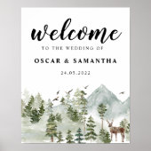 Waterverf Forest | Bomen en bier Poster (Voorkant)