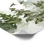 Waterverf Forest | Bomen en bier Poster (Hoek)