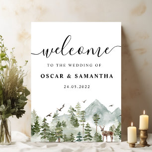 Waterverf Forest   Bomen en bier Poster